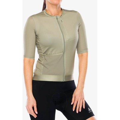 Odlo Explorer Pro T Shirt S U Collar S S Full Zip vetiver Dámsky