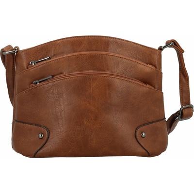 Stylová dámská koženková crossbody kabelka Giada hnědá
