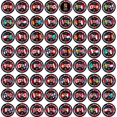 FansArena Kompletní sada puků Ice Hockey World Championship Czechia MS 2024 64x Dueling