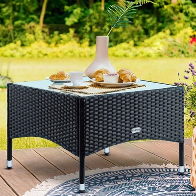DB Garden Zahradní stolek Nimor 58 cm polyratan černý