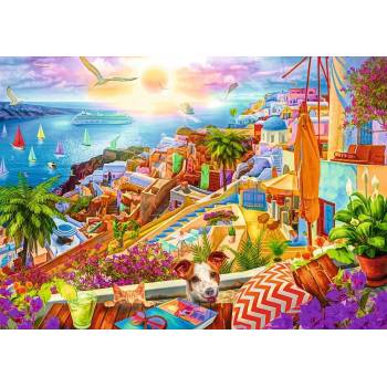 Image 1 of Trefl - Puzzle Premium Plus Tea Time: Visiting Santorini - 1 000 piese