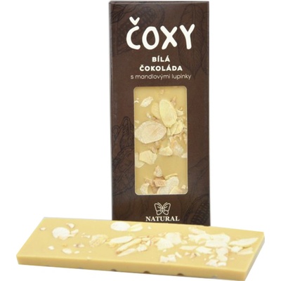 ČOXY biela čokoláda s mandľovými lupienkami a xylitolom, Natural, 50 g