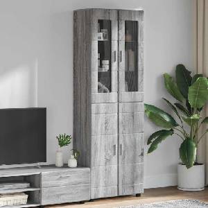 vidaXL Висок шкаф FLORIN 60 x 35 x 182 см Сив Сонома (3397920)