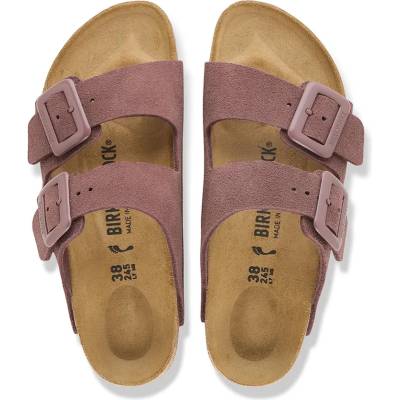 Birkenstock чехли дамски от велур Arizona Suede Cushion Buckle (1033103)