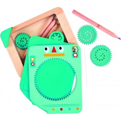 HaPe International Дървен комплект за рисуване HaPe - Върти и рисувай, 31 части (H2023)