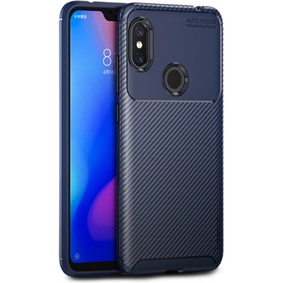 Pouzdro Ipaky měkké Ochranné s texturou karbonovéch vláken Xiaomi Redmi Note 6 Pro - modré