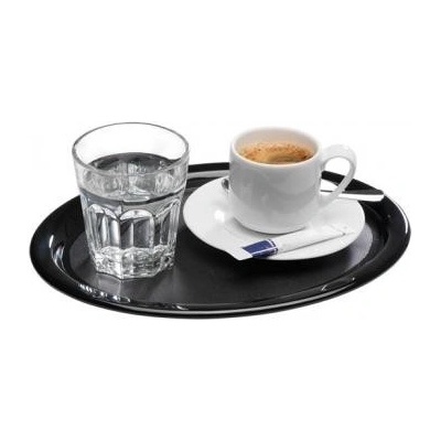 APS Tác oválný z černého melaminu na servírování kávy 260x200 mm Kaffeehaus černá