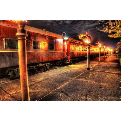 DIMEX ART Флизелинов фототапет влак и пламъци 375 x 250 см