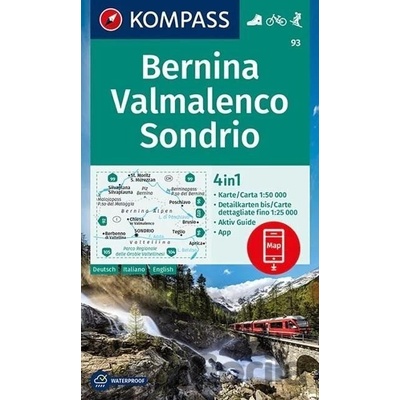 KOMPASS Wanderkarte Bernina, Valmalenco, Sondrio 1:50 000