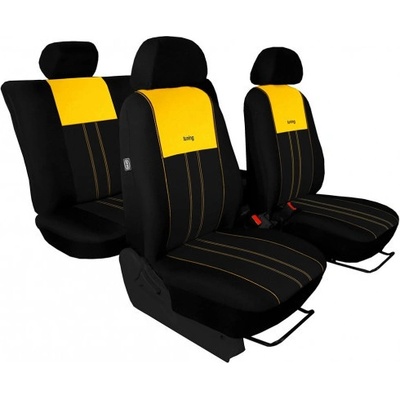 Autopoťah Pok-ter Tuning Due žlto-čierne velour-textil