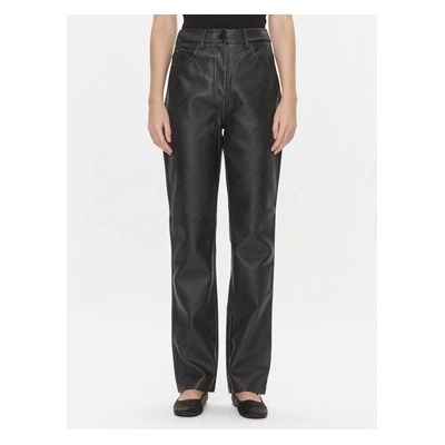 Calvin Klein Jeans Панталони от имитация на кожа J20J222552 Черен Straight Fit (J20J222552)