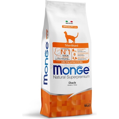 Monge Cat Monoprotein Sterilised суха храна за котки - патешко 10 кг