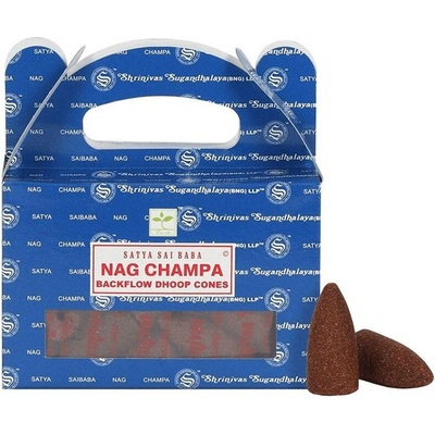 Ancient Wisdom Vonné kužely tekoucí dým Shrinivas Satya Nag Champa 24 ks