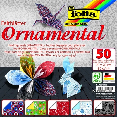 Folia Bringmann Origami papír Ornamental 80g/m2 50 listů 20x20 cm
