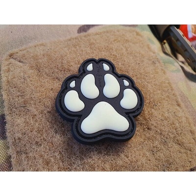 JACKETS TO GO Nášivka K9 psí tlapa plastová velcro GLOW IN THE DARK