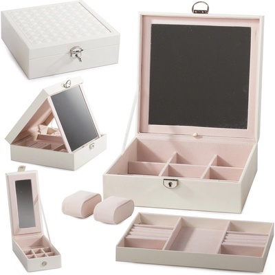 Verk 01456 šperkovnice se zrcátkem bílá