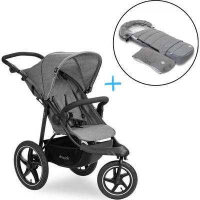 Hauck Runner 2 CZ EDÍCIA Melange grey 2024 + Fusak a rukávnik JOMK Northern Grey