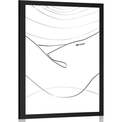 Plakát linie ženského těla - 40x60 white