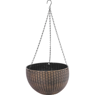 Strend Květináč Pro Modern, visící, závěsný, zlatý, 26x16cm, s řetízkem a háčkem