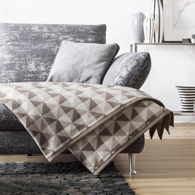 SCANquilt pléd Veuro geometrie béžovošedá střední 150x200