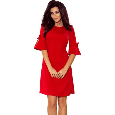 Numoco Червена рокля с разкроени ръкави 217-1nmc-1193 - Червен, размер s