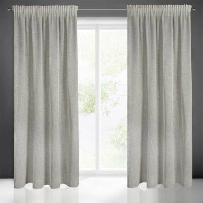Eurofirany Závěs 140 × 270 cm polyester stříbrný na řasicí pásce EMILIA