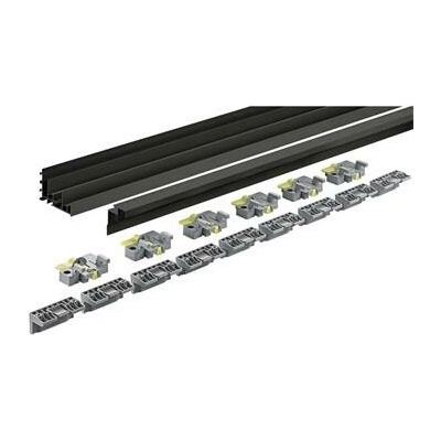 Hettlich TopLine XL sada pojezdových a vodicích lišt 2300 mm, alu černý elox