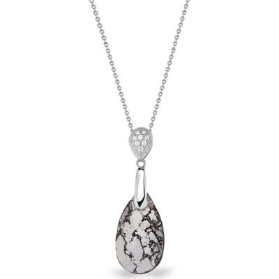 Spark Stříbrný se Swarovski elements stříbrno-černá kapka dainty drop N610616BP Black Patina