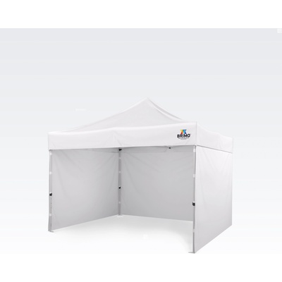 BRIMO Skládací altán 3x3m - s 3 stěnami - Bílá S. Ocel