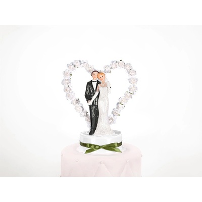 Figurky na dort - Srdce z bílých růží (1 ks) – Zbozi.Blesk.cz