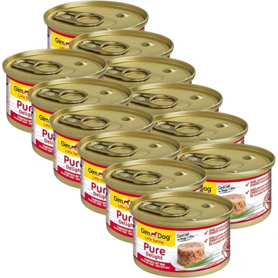 GimDog Pure Delight tuniak a hovädzie 12 x 85 g