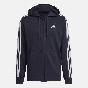 Adidas Суичър Adidas Essentials 3-Stripes Full-Zip Hoodie - inkwell
