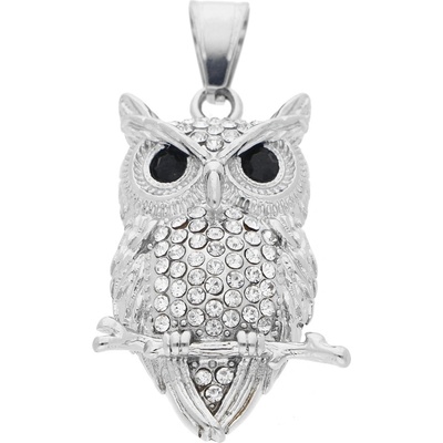 Ewena Ocelový přívěsek Sova z chirurgické oceli KHB315