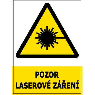 Značka Pozor – Laserové záření, samolepicí fólie, 105 × 148 mm BZ FC376