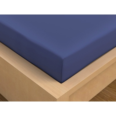 Kvalitex satén prostěradlo Luxury Collection tmavě modré 160x200x22