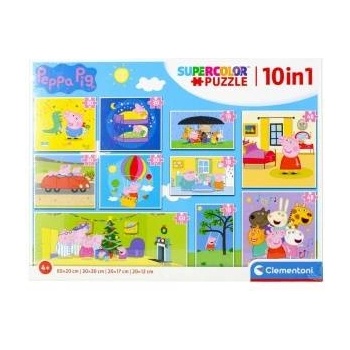 Clementoni Supercolor 10 in 1 - Peppa Pig (10 Puzzle (18-60 Teile))