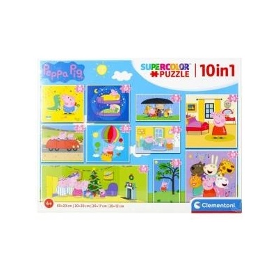 Clementoni Supercolor 10 in 1 - Peppa Pig (10 Puzzle (18-60 Teile))