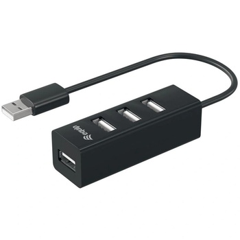 Equip 128955 интерфейсен хъб USB 2.0 480 Мбит/с Черен (128955) (128955)