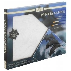 OMEGA TOYS Painting by numbers 30x40cm Dolphin - 24 paints/4 pedzle