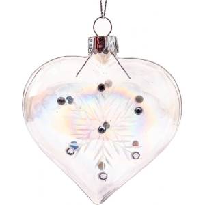 Dakls Стъклена Коледна украса 8, 5 cm Heart - Dakls (ZOM102)