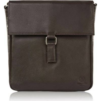 Paolo Peruzzi Tmavě hnědá dámská kožená crossbody kabelka s klopou Zuleika