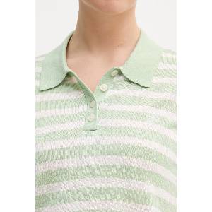 Tommy Hilfiger тениска тип пулове с яка дамска с добавена коприна (WW0WW48503) - answear - 146,67 лв