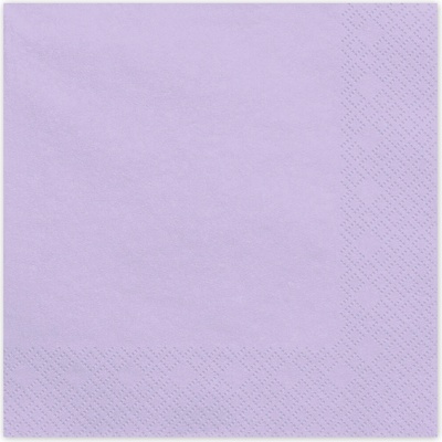 PartyDeco Papírové ubrousky fialové světlé 33x33cm