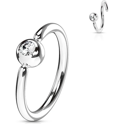 Šperky4U piercing kruh, kulička se zirkonem K1016-12063