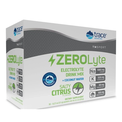 Trace Minerals Zerolyte Salty Citrus, Електролити с цитрусов вкус, 30 сашета