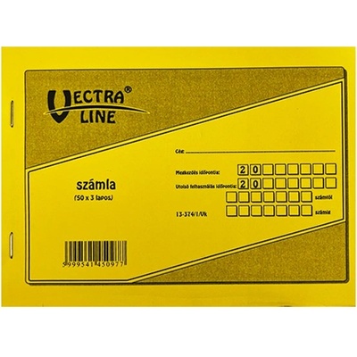 VECTRALINE Отпечатана фактура VECTRALINE A/5 в легнало положение 50x3 листа 1 ДДС B13-374/1/07 (B13-374/1/07)