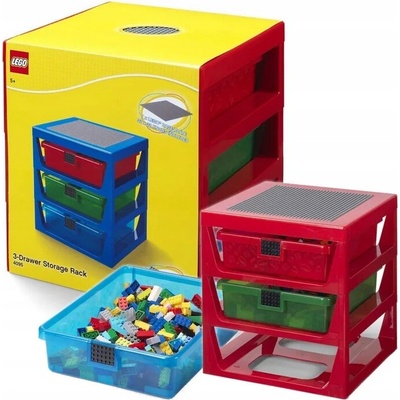 LEGO Storage organizér se třemi zásuvkami 4095 Organizér červená
