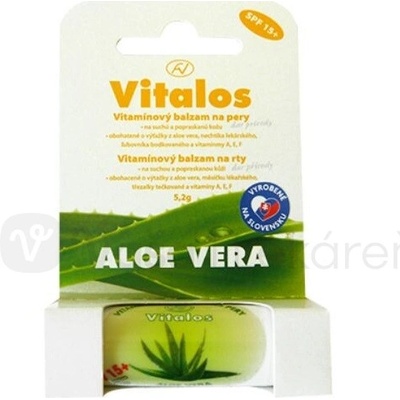 Vitalos Balzam na pery SPF15+ Aloe Vera tyčinka na pery 5,2 g