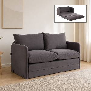 TopMebel Тапициран двоен разтегателен диван-легло Saga XL TopMebel в сив цвят 148x70x66cm