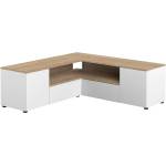 TEMAHOME Масичка за телевизор с дъбов декор в естествено бяло 130x46 cm Angle - TemaHome (983241.849978)